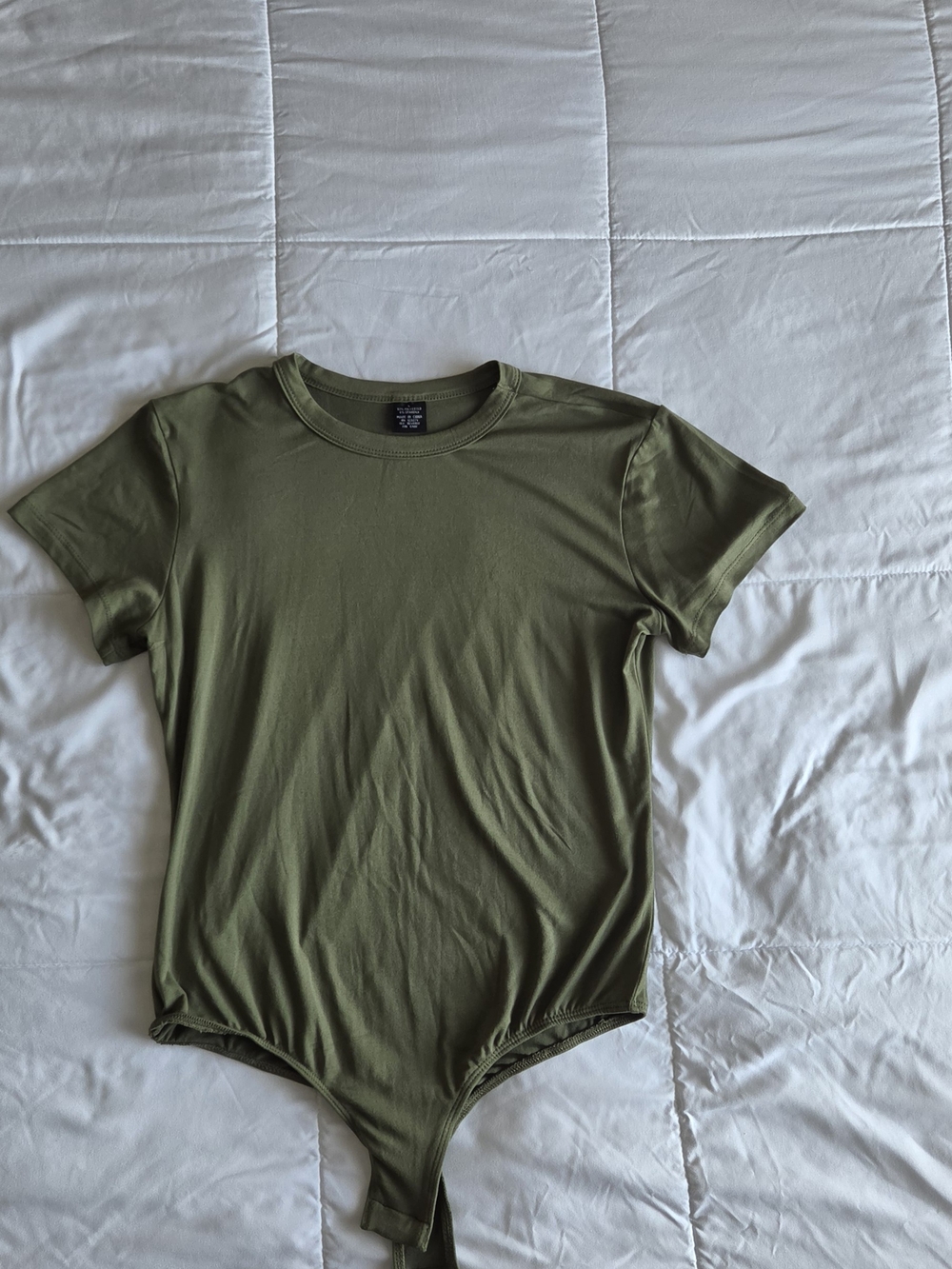 Olive Green Crew Neck Body Suit